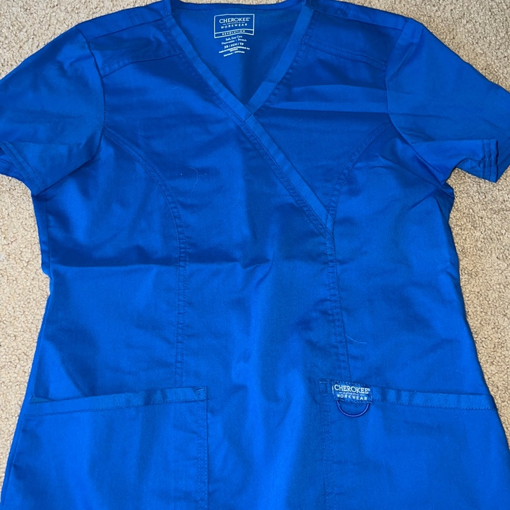 Cherokee Women Scrubs Top Workwear Revolution Mock Wrap
